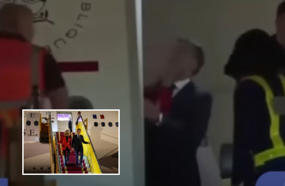 Տեսախցիկները ֆիքսել են, թե ինչպես է Ֆրանսիայի նախագահ Էմանուել Մակրոնի կինը ապտակում ամուսնուն (տեսանյութ)